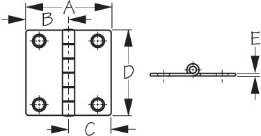 Sea Dog 201582-1 Hinge with Butt Design