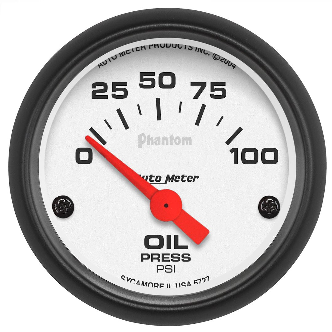 AutoMeter 5727 Phantom White Electric Oil Gauge and Sender - image 1
