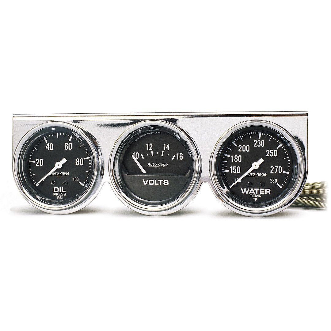 AutoMeter 2399 Black 2-5/8-Inch Triple Gauge Console