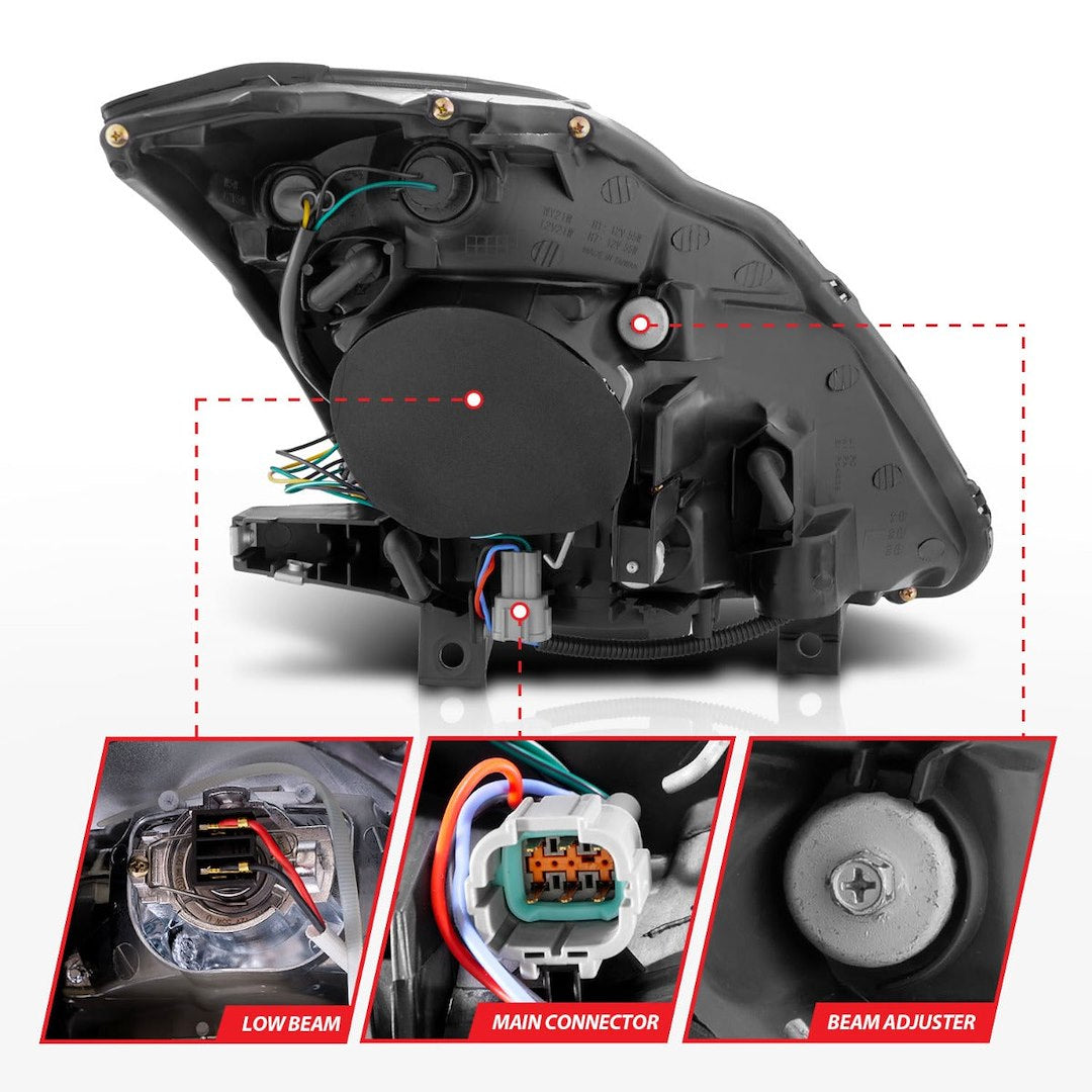 ANZO USA 121108 Nissan 350Z Black Crystal Headlight Pair - image 4
