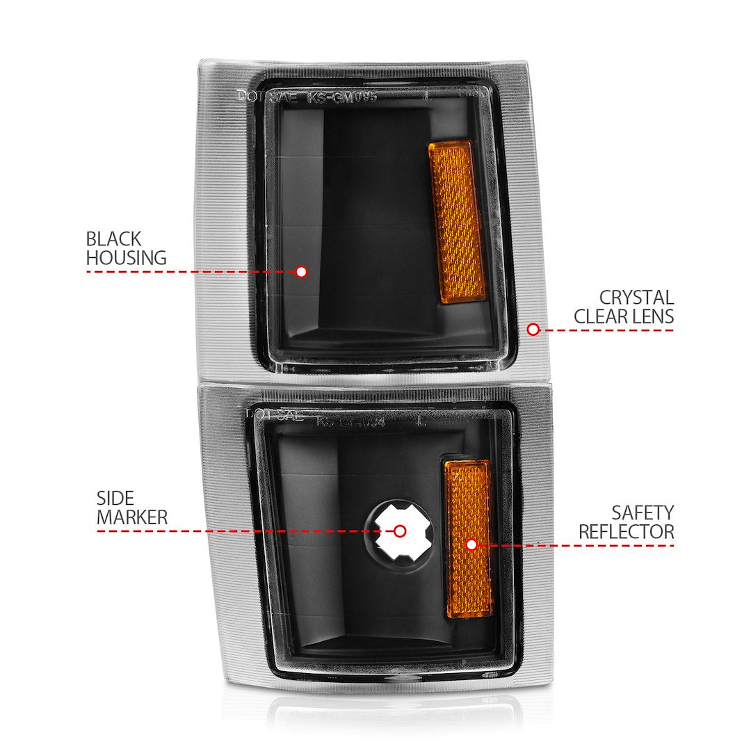 ANZO USA 521042 Euro Corner Light Pair With Black Housings - image 3