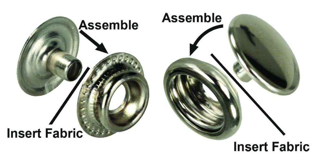 JR Products 81575 Fabric Snap-In Fasteners, Six-Piece Set