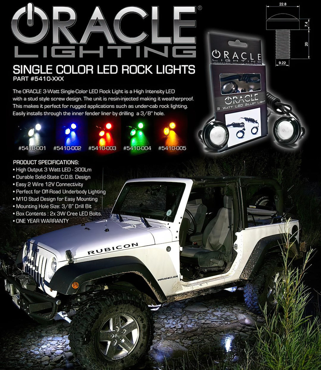 Oracle Lighting 5410-001 Universal Cree Underbody Lighting Kit