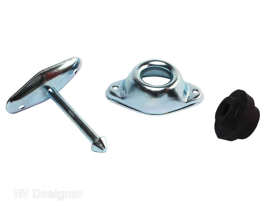 RV Designer E251 3-Inch Plunger Silver Entry-Door Stay