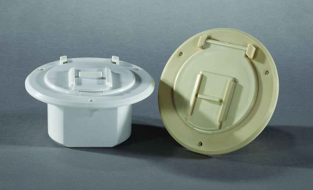 RV Designer B120 Polar White Round 30A Electrical-Cord Hatch