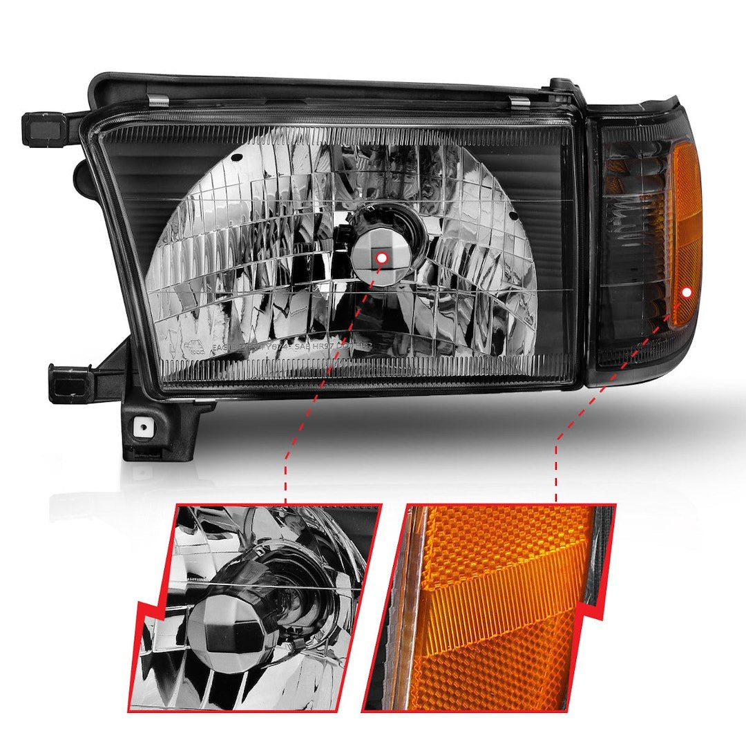 ANZO USA 111077 4Runner Halogen Headlight Pair, Black - image 2