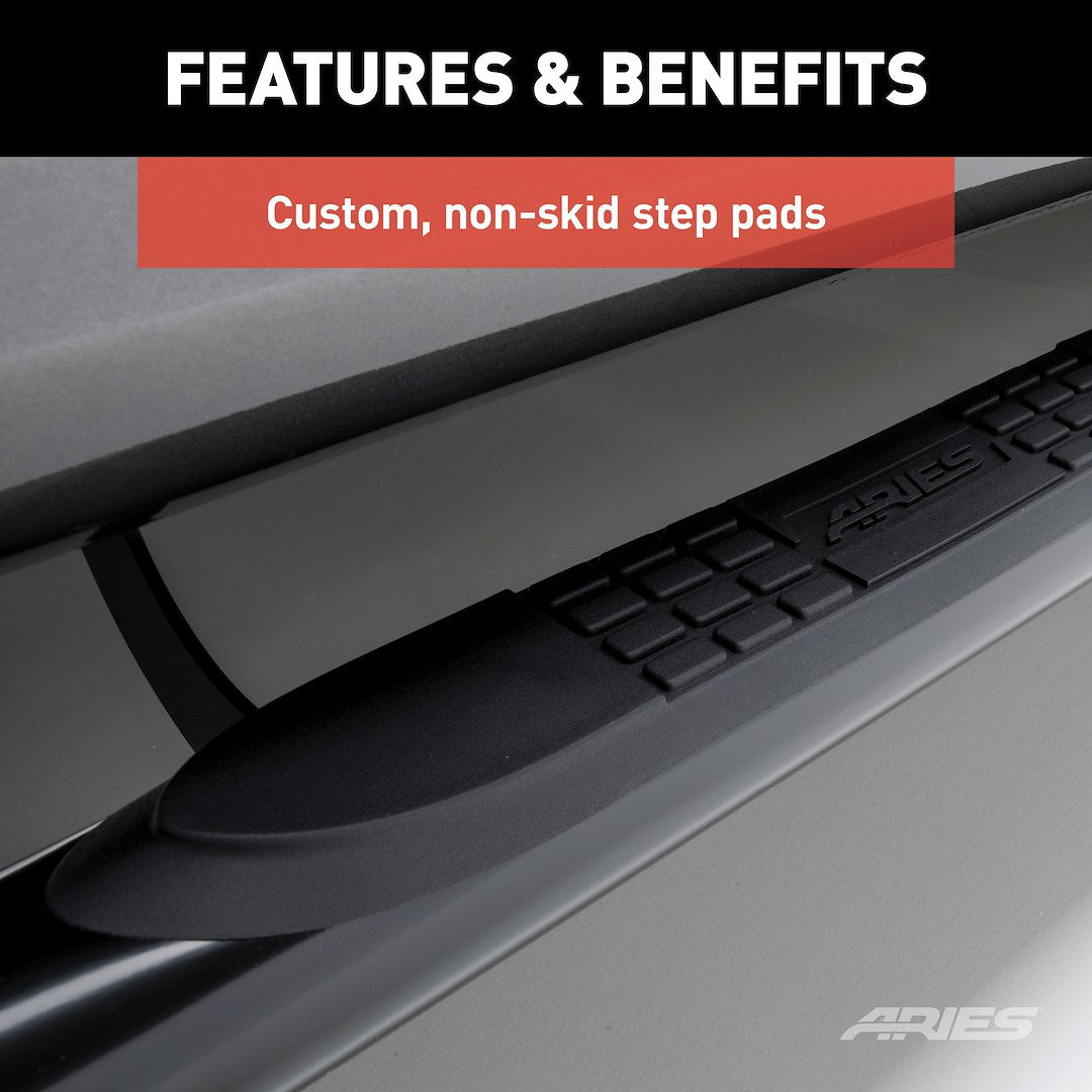 Aries 209045 4-Door Bronco Black Round Steel Side Steps - image 6