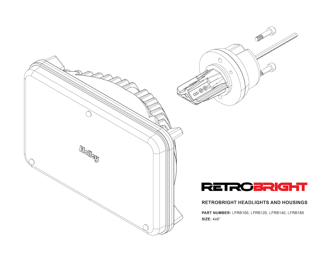 Holley Lfrb140-1 RetroBright Headlight Conversion Package