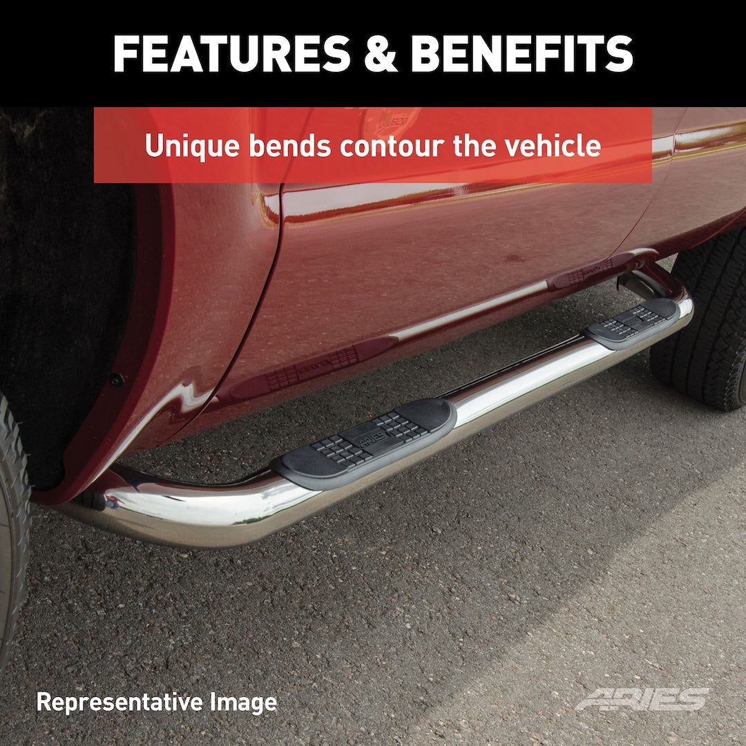 Aries 204053-2 Crew Cab Polished Round Stainless Steps - image 6