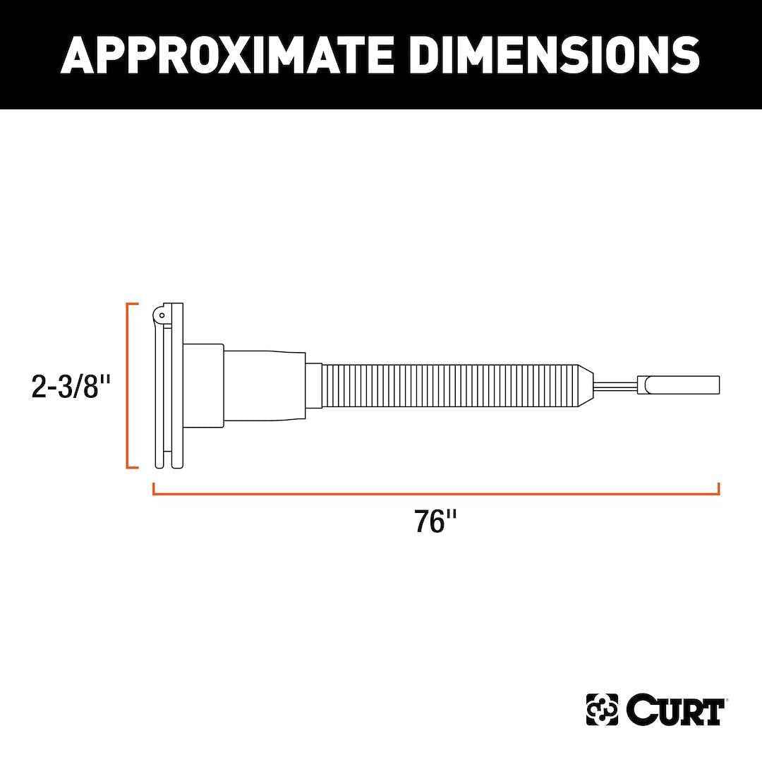 CURT 58980 Dinghy Adapter from 4-Flat to 7-Way RV Blade