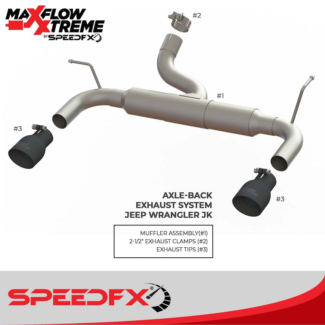 SpeedFX 50600 MaxFlow Xtreme Jeep JK Exhaust System