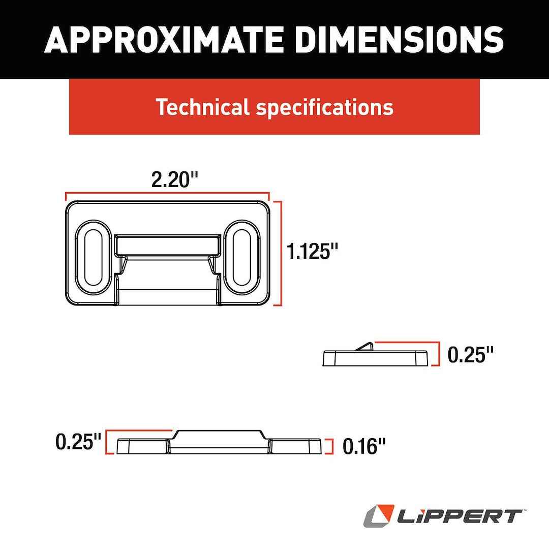 Lippert 198287 Black Screen-Door Outer-Frame Strike Plate